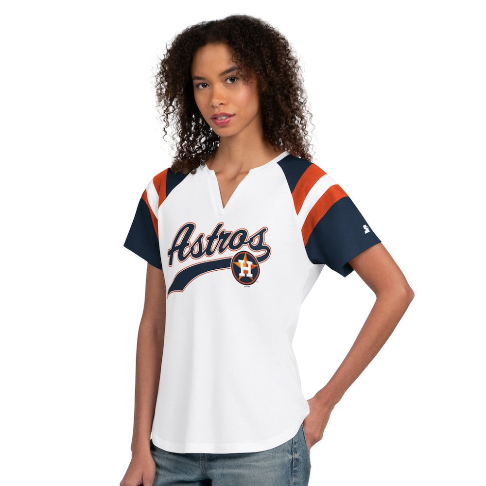 Houston Astros Starter Women's Game On Notch Neck T-Shirt - White T-shirts