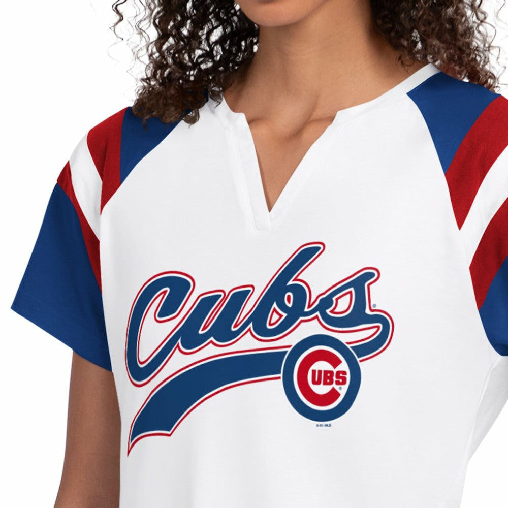 Chicago Cubs Starter Women's Game On Notch Neck T-Shirt - White T-shirts