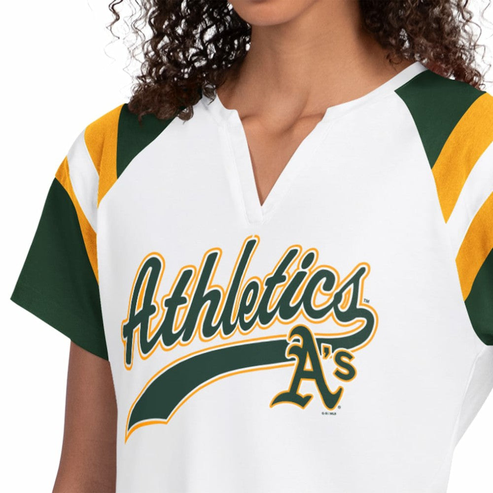 Athletics Starter Women's Game On Notch Neck T-Shirt - White T-shirts