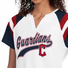 Cleveland Guardians Starter Women's Game On Notch Neck T-Shirt - White T-shirts