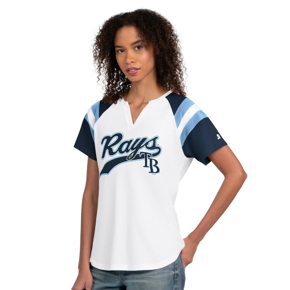 Tampa Bay Rays Starter Women's Game On Notch Neck T-Shirt - White T-shirts