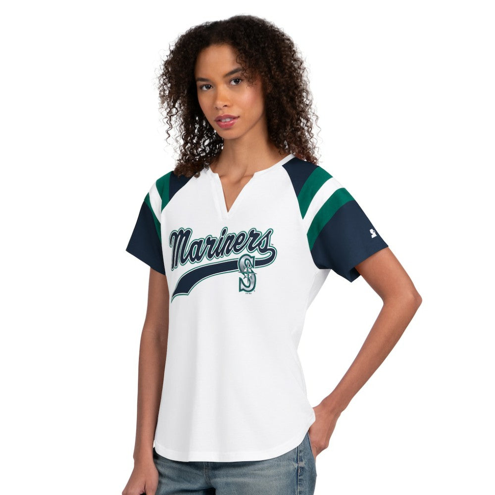 Seattle Mariners Starter Women's Game On Notch Neck T-Shirt - White T-shirts