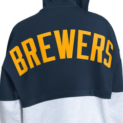 Milwaukee Brewers Starter Women's Wishbone Full-Zip Hoodie - Navy/Heather Gray Hoodies