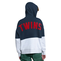 Minnesota Twins Starter Women's Wishbone Full-Zip Hoodie - Navy/Heather Gray Hoodies