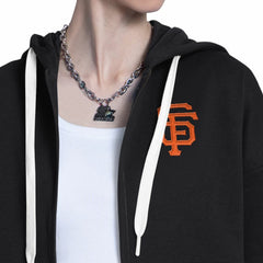 San Francisco Giants Starter Women's Wishbone Full-Zip Hoodie - Black/Heather Gray Hoodies