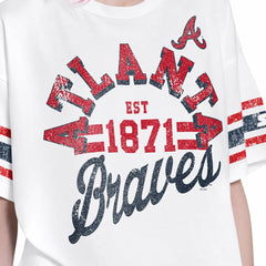 Atlanta Braves Starter Women's Cropped Hurry Up Offense T-Shirt - White T-shirts