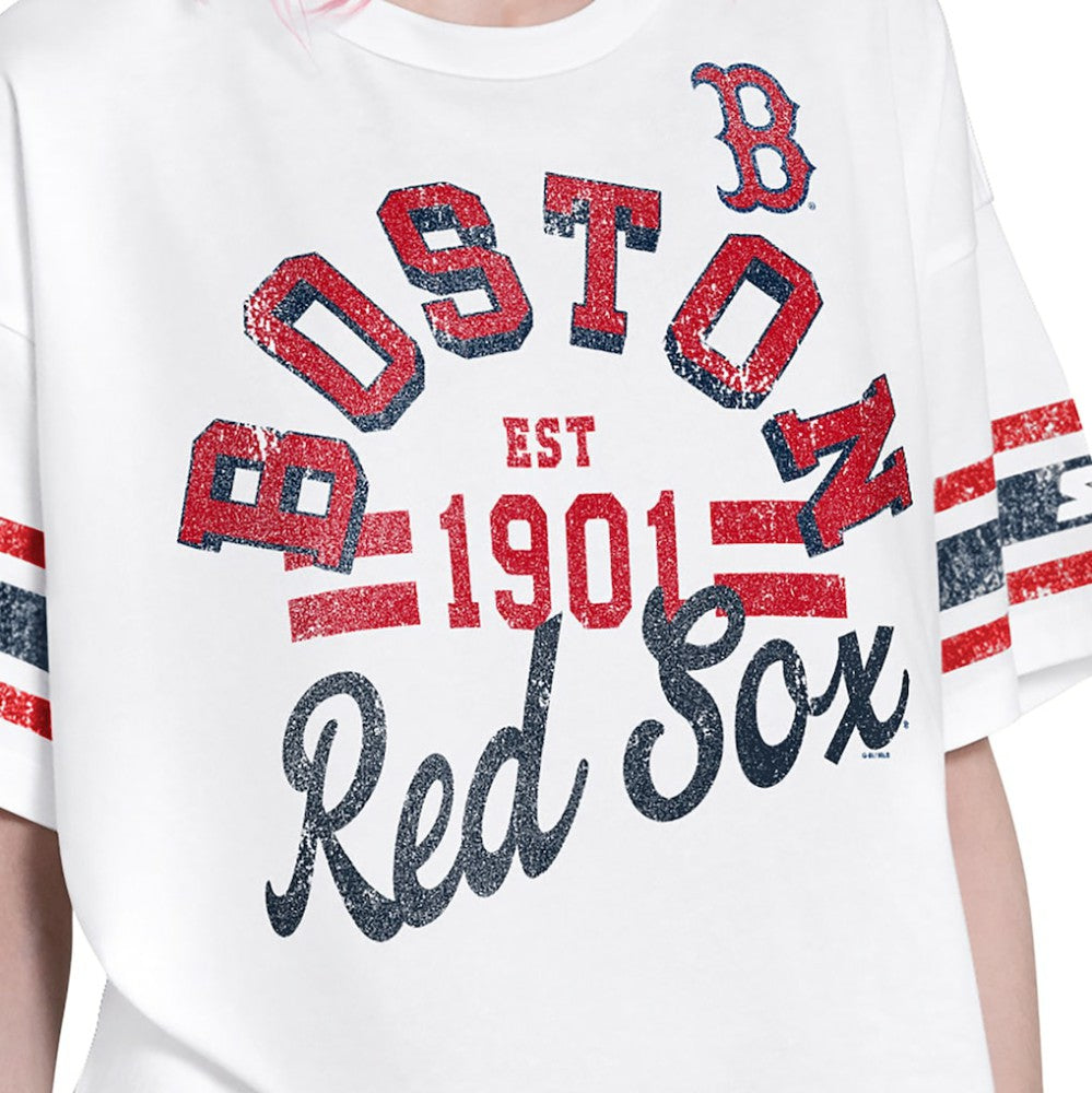 Boston Red Sox Starter Women's Cropped Hurry Up Offense T-Shirt - White T-shirts