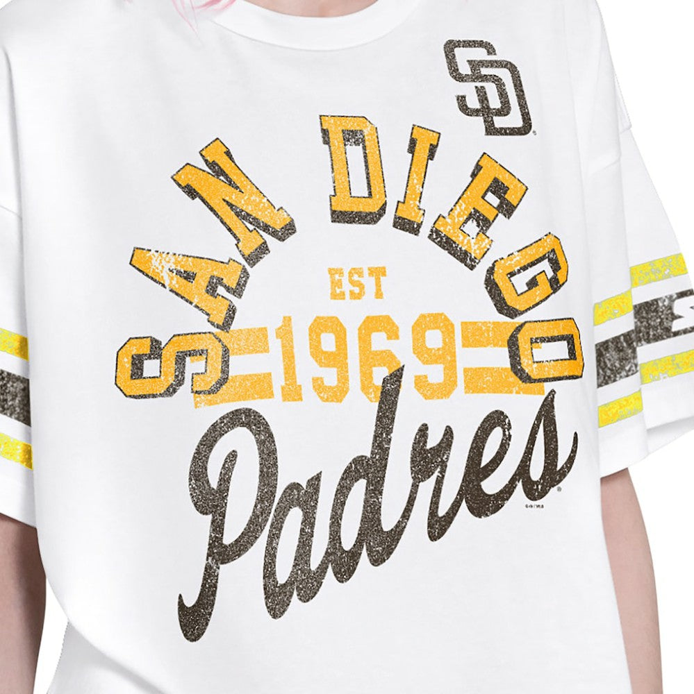 San Diego Padres Starter Women's Cropped Hurry Up Offense T-Shirt - White T-shirts