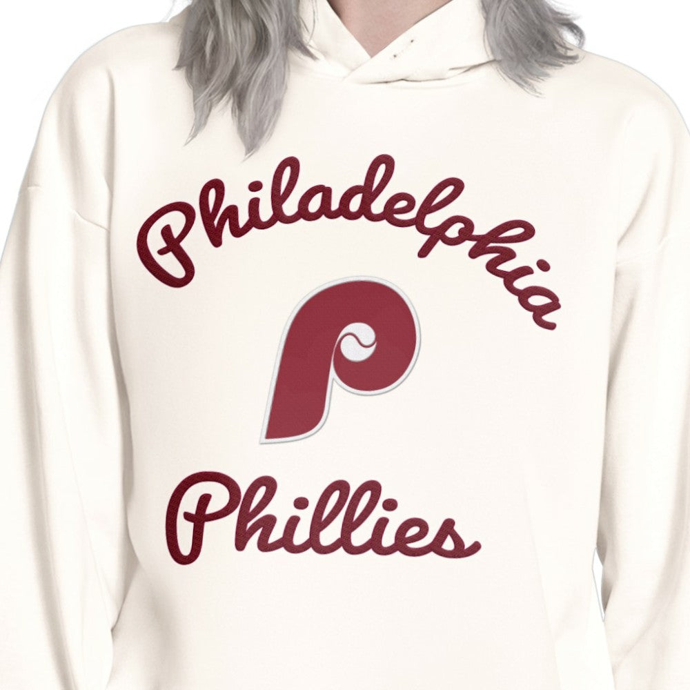 Philadelphia Phillies Starter Women's Baseline Hoodie Sweatshirt - Cream Hoodies