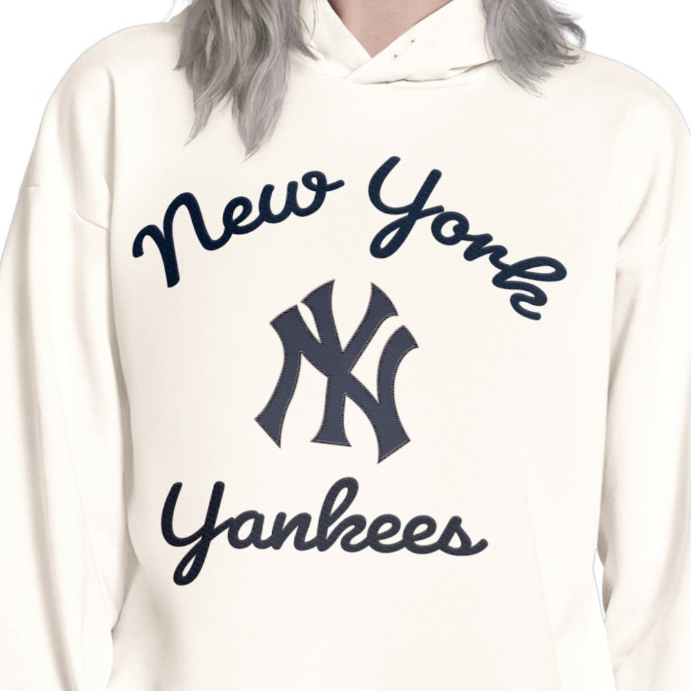 New York Yankees Starter Women's Baseline Hoodie Sweatshirt - Cream Hoodies