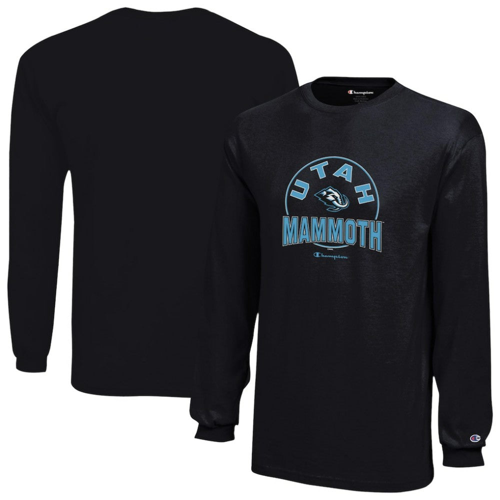 NHL Utah Mammoth Champion Youth Jersey Long Sleeve T-Shirt - Black