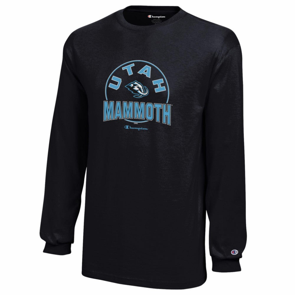 NHL Utah Mammoth Champion Youth Jersey Long Sleeve T-Shirt - Black