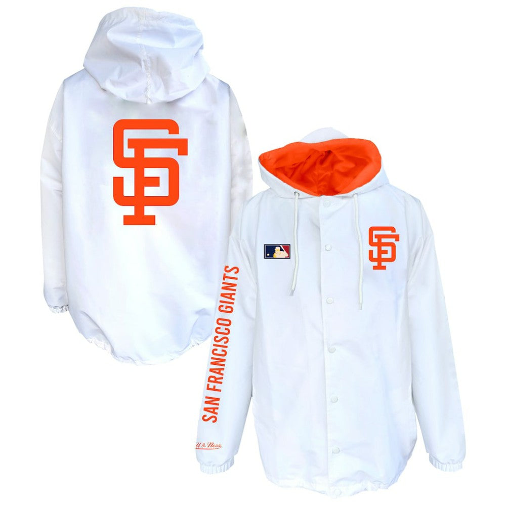 San Francisco Giants Mitchell & Ness Big & Tall Full-Snap Hooded Jacket - White Jackets