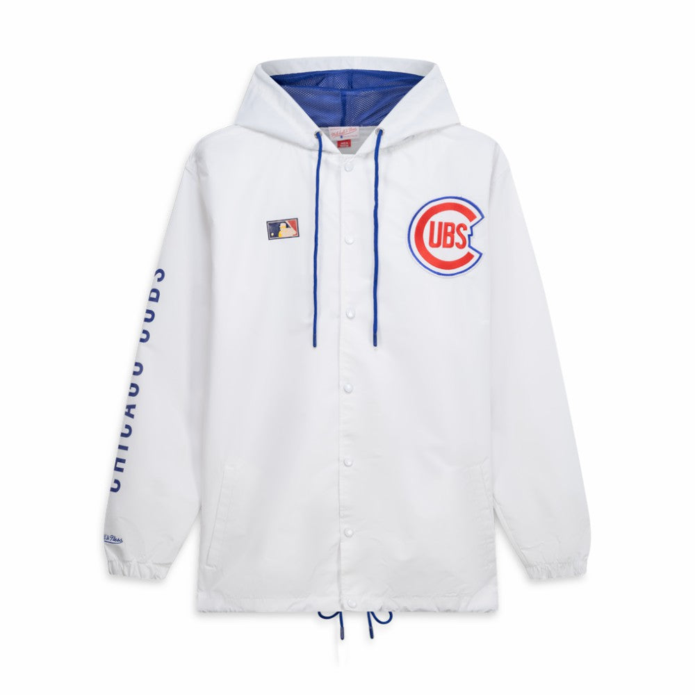 Chicago Cubs Mitchell & Ness Big & Tall Full-Snap Hooded Jacket - White Jackets