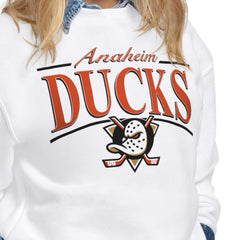 NHL Anaheim Ducks Starter Women's Arch Stripe Fleece Sweatshirt - White