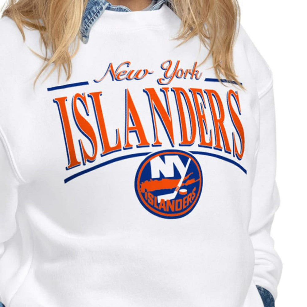 NHL New York Islanders Starter Women's Arch Stripe Fleece Sweatshirt - White