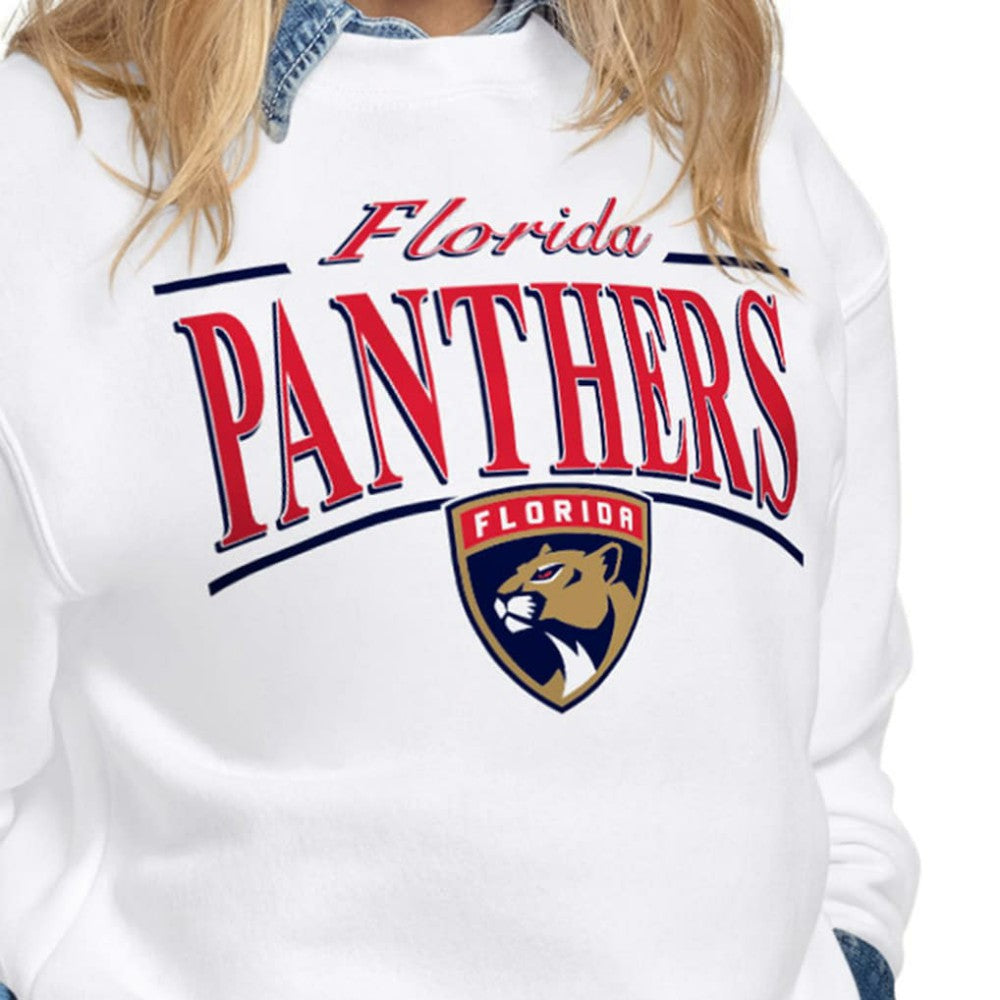NHL Florida Panthers Starter Women's Arch Stripe Fleece Sweatshirt - White