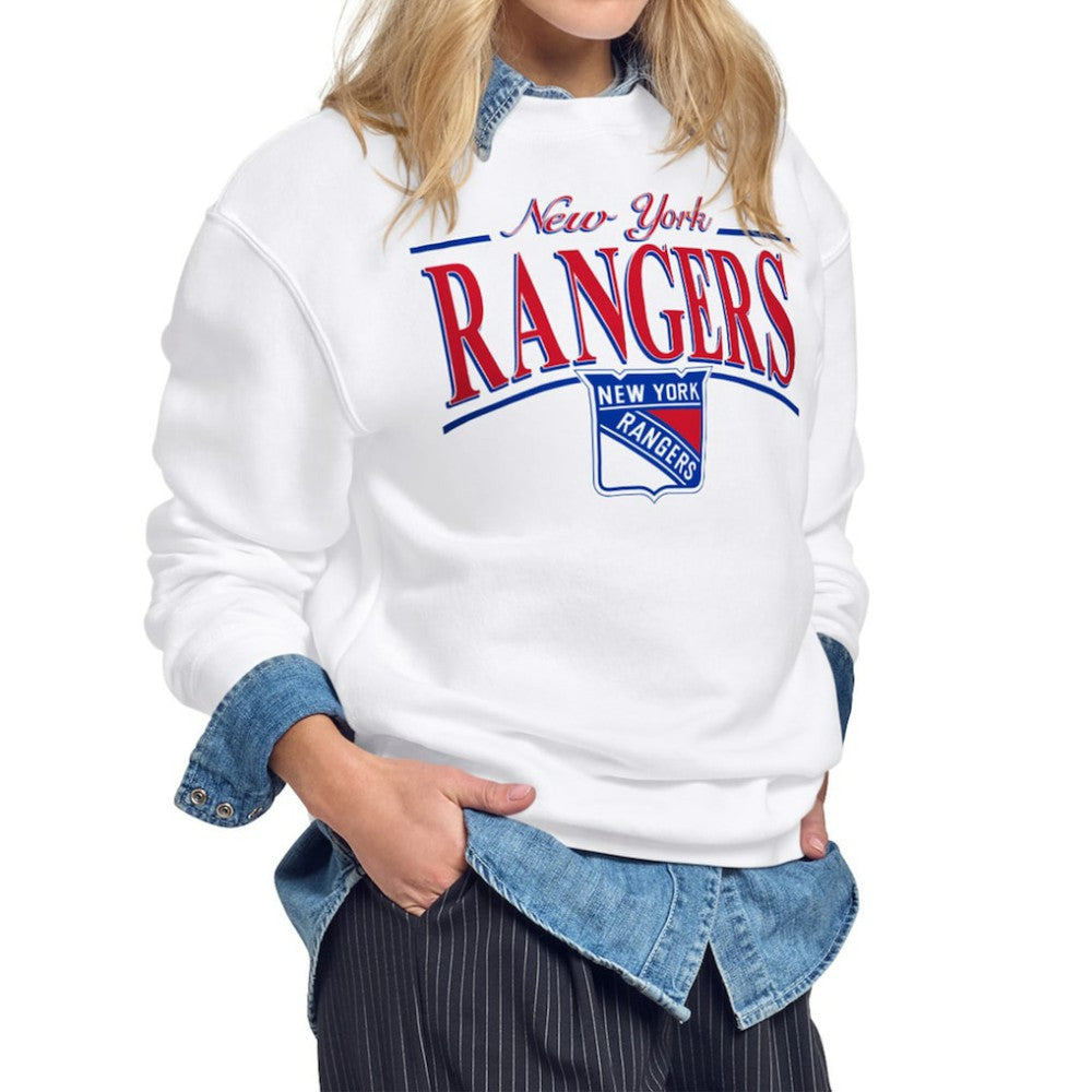 NHL New York Rangers Starter Women's Arch Stripe Fleece Sweatshirt - White