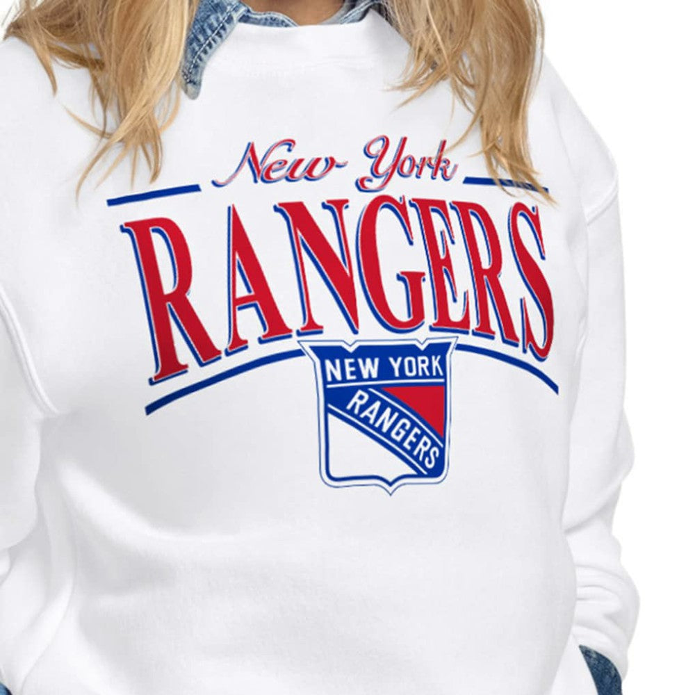 NHL New York Rangers Starter Women's Arch Stripe Fleece Sweatshirt - White