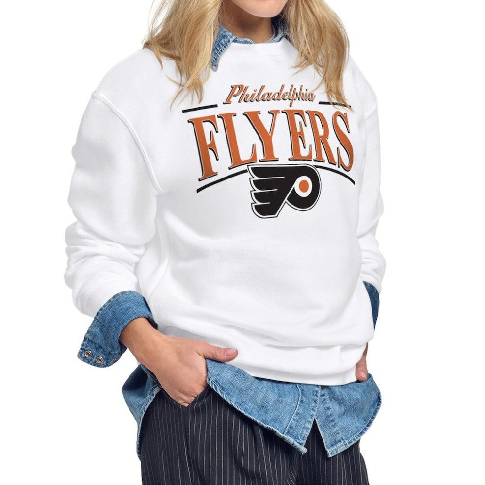 NHL Philadelphia Flyers Starter Women's Arch Stripe Fleece Sweatshirt - White