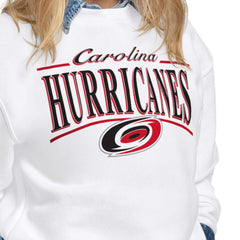 NHL Carolina Hurricanes Starter Women's Arch Stripe Fleece Sweatshirt - White