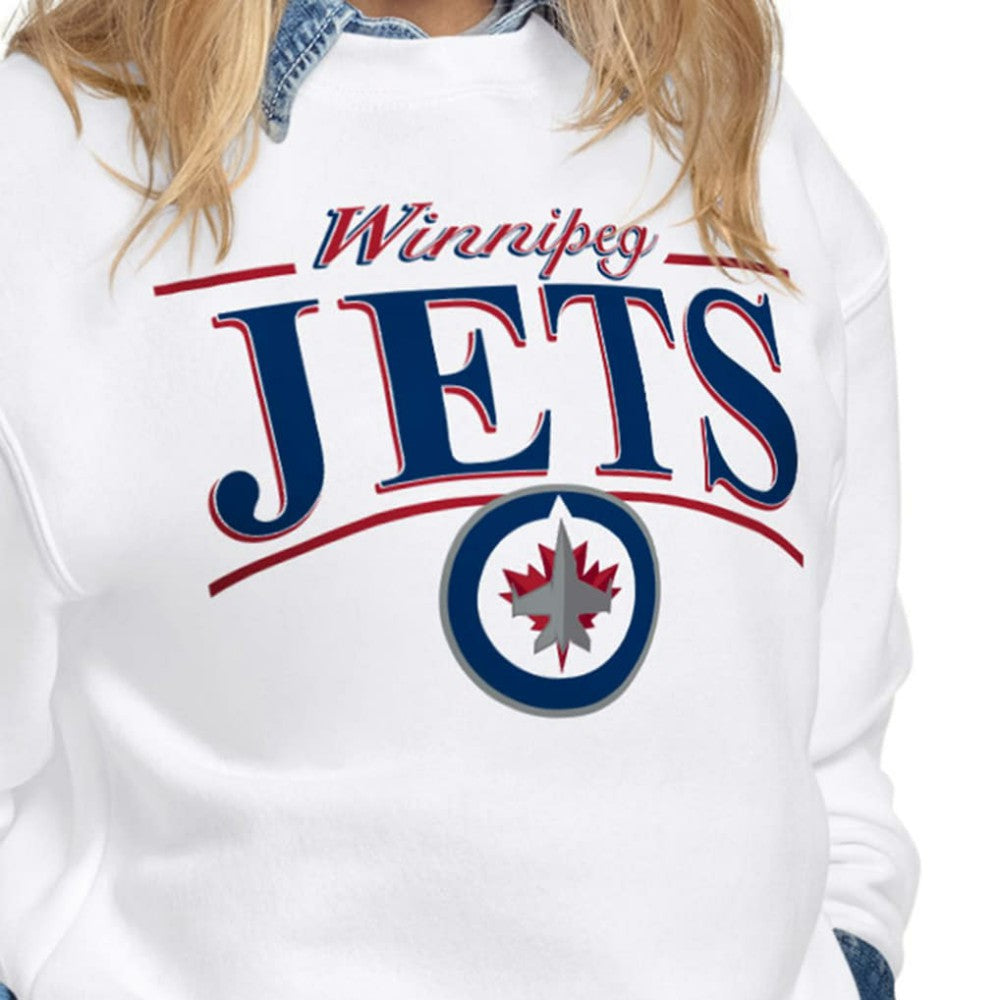 NHL Winnipeg Jets Starter Women's Arch Stripe Fleece Sweatshirt - White