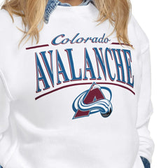 NHL Colorado Avalanche Starter Women's Arch Stripe Fleece Sweatshirt - White
