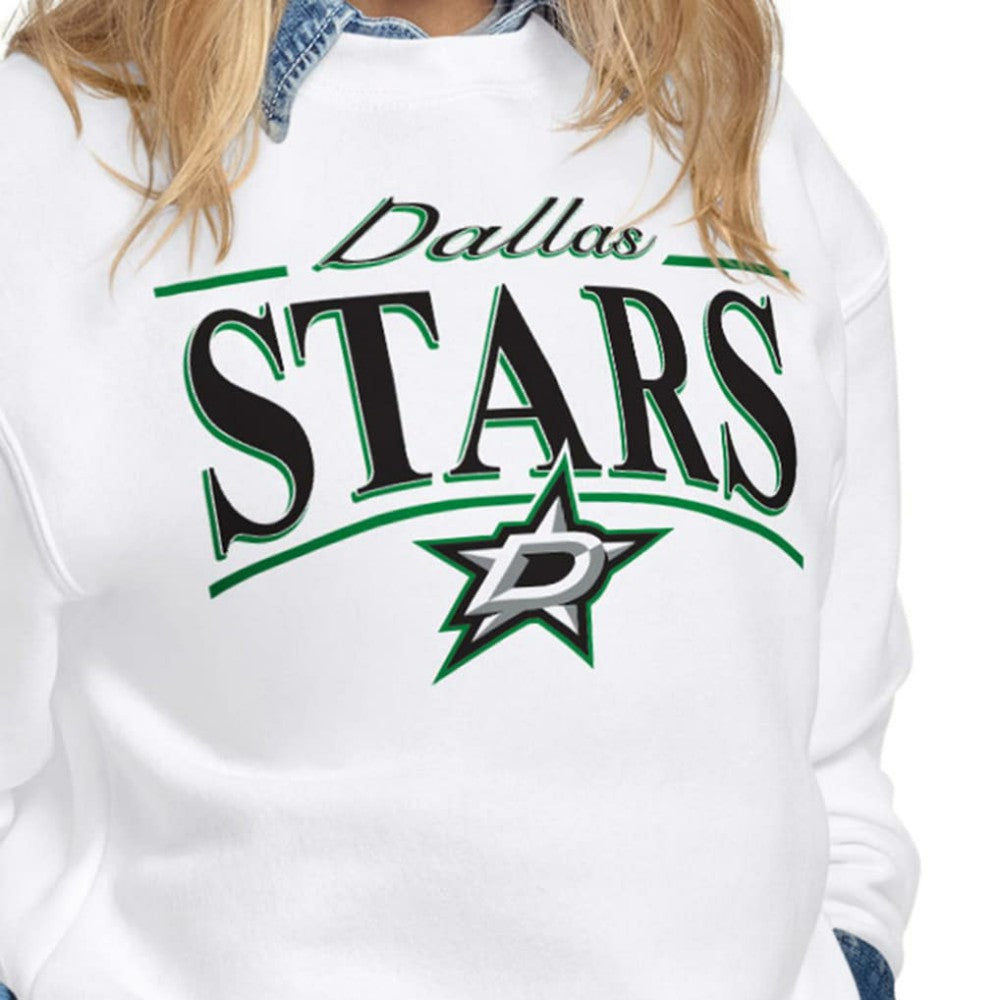 NHL Dallas Stars Starter Women's Arch Stripe Fleece Sweatshirt - White