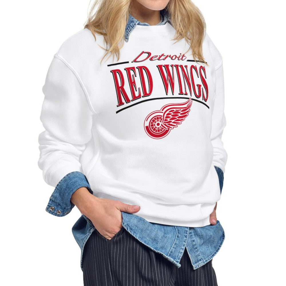 NHL Detroit Red Wings Starter Women's Arch Stripe Fleece Sweatshirt - White