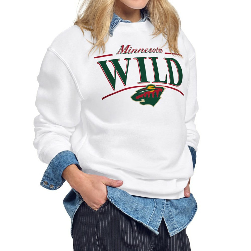 NHL Minnesota Wild Starter Women's Arch Stripe Fleece Sweatshirt - White