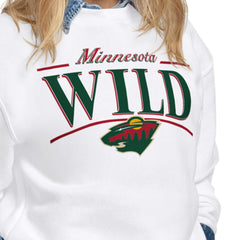 NHL Minnesota Wild Starter Women's Arch Stripe Fleece Sweatshirt - White