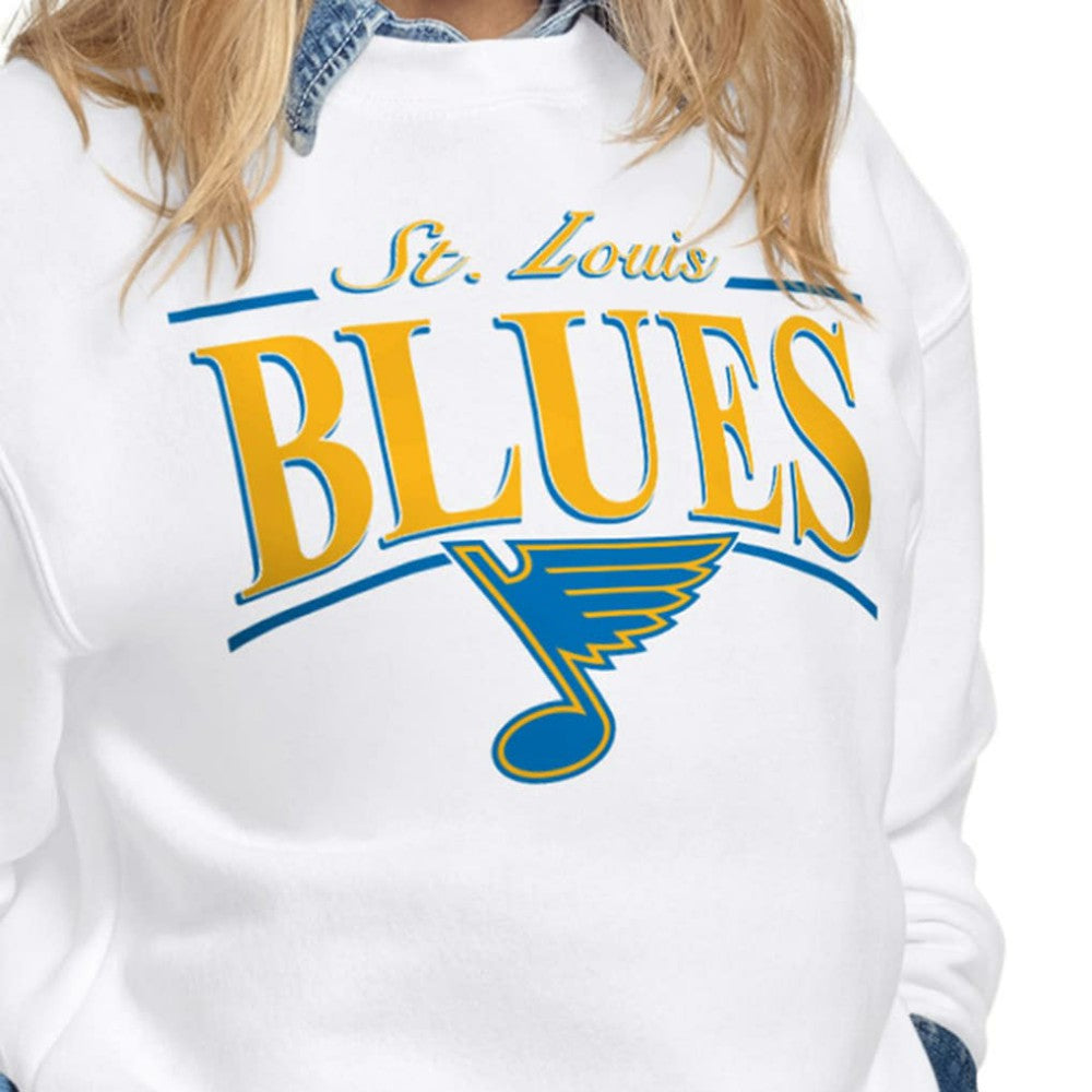 NHL St. Louis Blues Starter Women's Arch Stripe Fleece Sweatshirt - White
