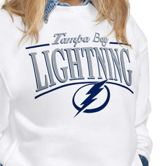 NHL Tampa Bay Lightning Starter Women's Arch Stripe Fleece Sweatshirt - White
