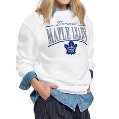 NHL Toronto Maple Leafs Starter Women's Arch Stripe Fleece Sweatshirt - White
