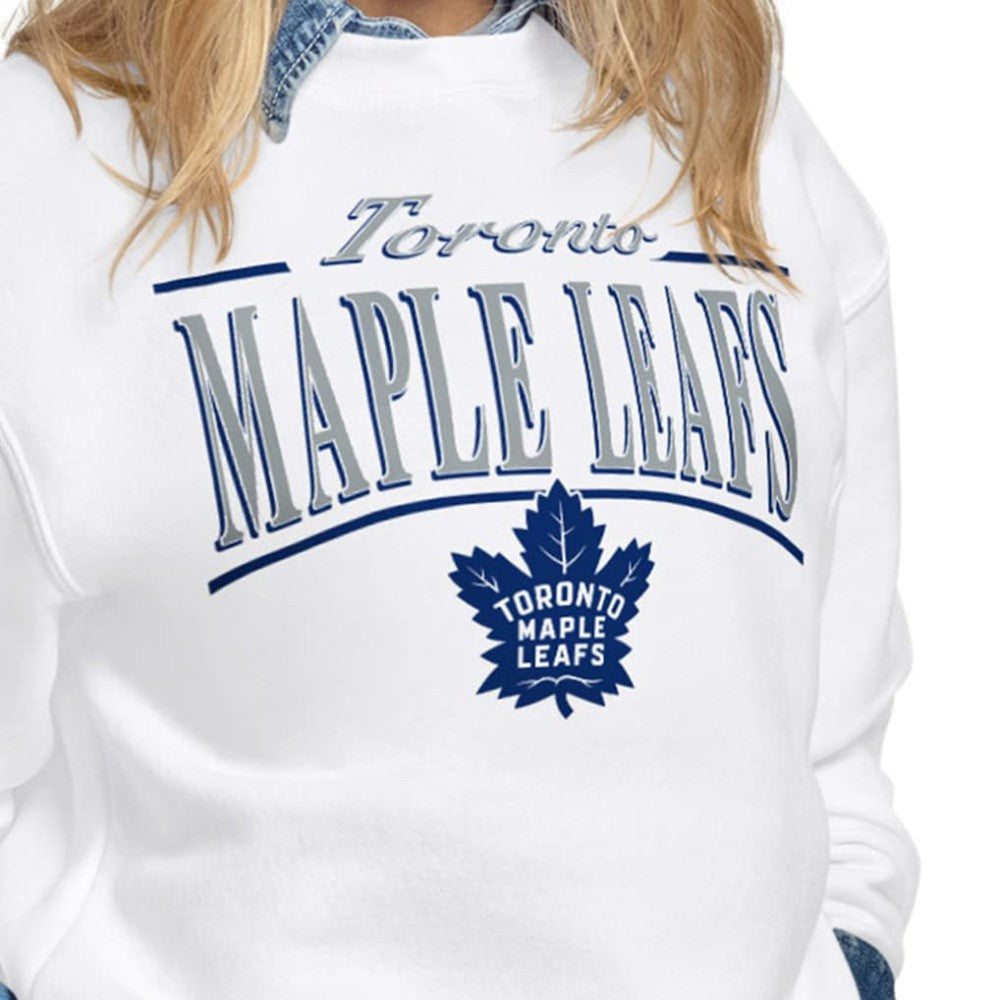 NHL Toronto Maple Leafs Starter Women's Arch Stripe Fleece Sweatshirt - White