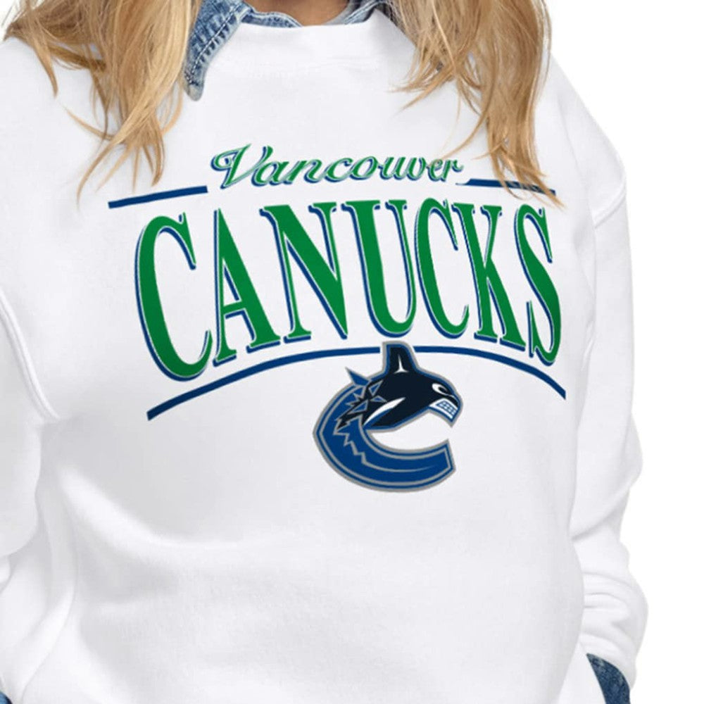 NHL Vancouver Canucks Starter Women's Arch Stripe Fleece Sweatshirt - White