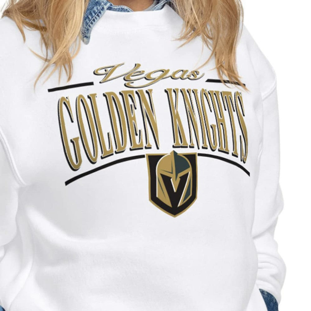 NHL Vegas Golden Knights Starter Women's Arch Stripe Fleece Sweatshirt - White