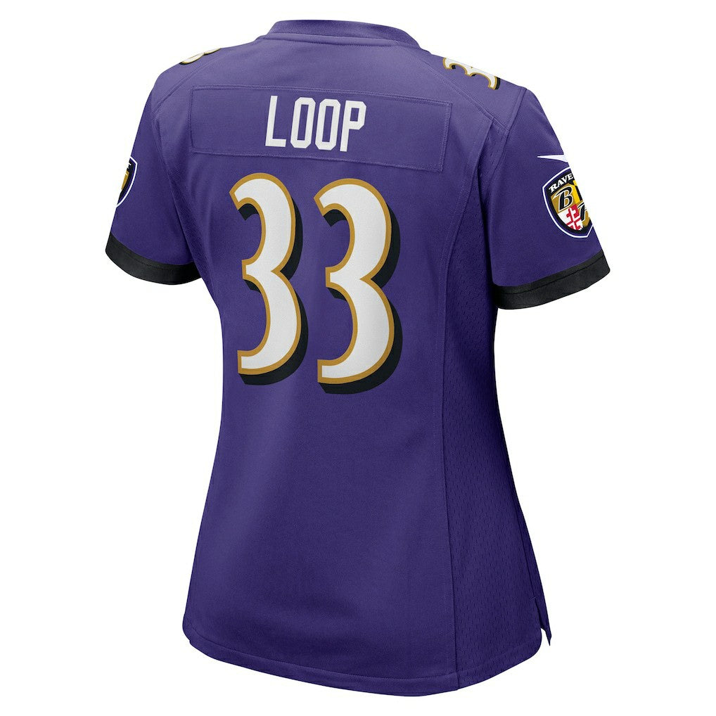 Tyler Loop Baltimore Ravens Women's Team Game Jersey Purple