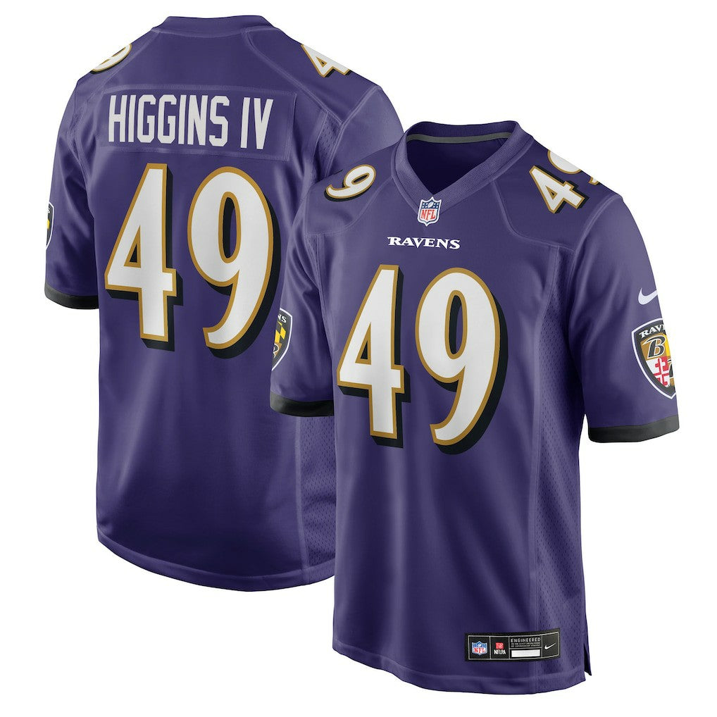 Jay Higgins IV Baltimore Ravens Team Game Jersey Purple