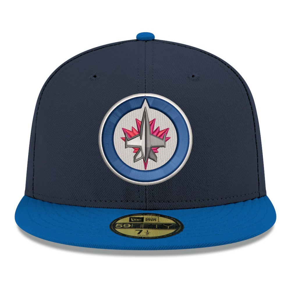 NHL Winnipeg Jets New Era Core Logo Two-Tone 59FIFTY Fitted Hat - Navy