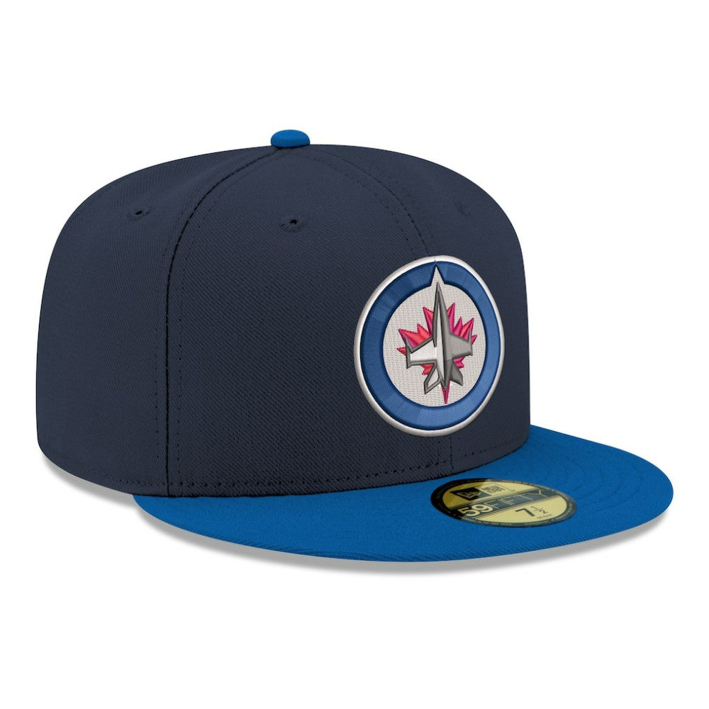 NHL Winnipeg Jets New Era Core Logo Two-Tone 59FIFTY Fitted Hat - Navy