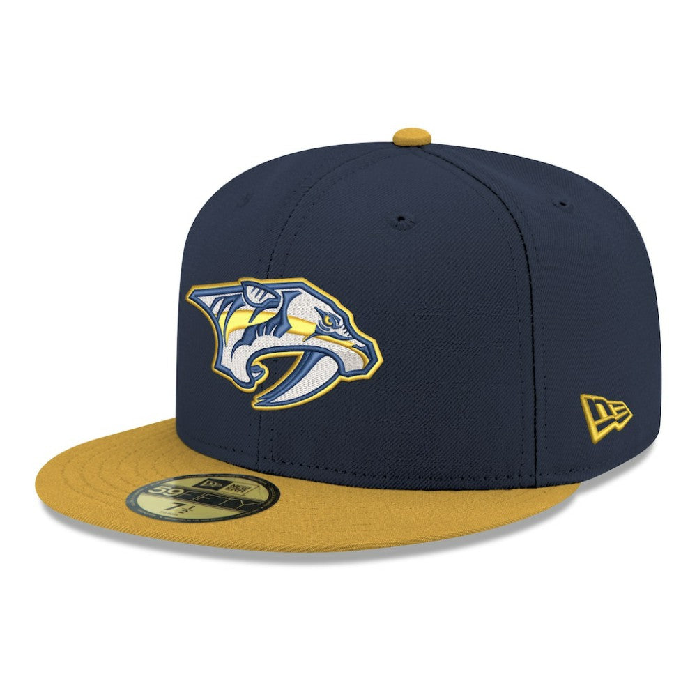 NHL Nashville Predators New Era Core Logo Two-Tone 59FIFTY Fitted Hat - Navy