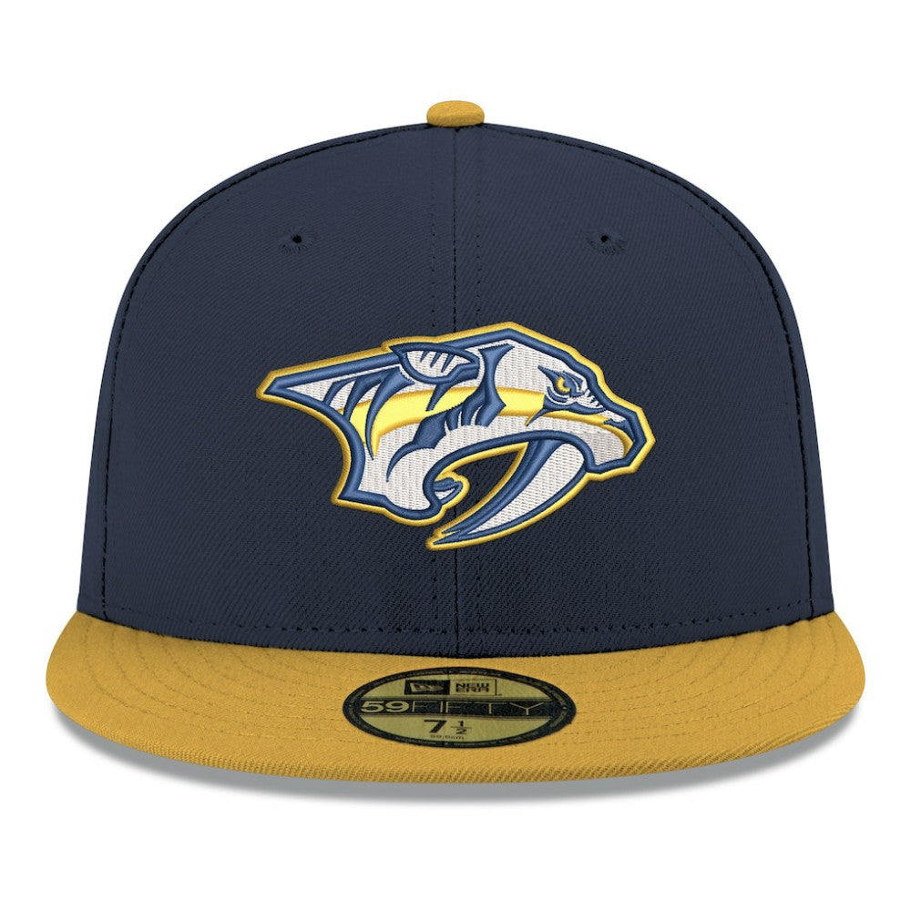 NHL Nashville Predators New Era Core Logo Two-Tone 59FIFTY Fitted Hat - Navy