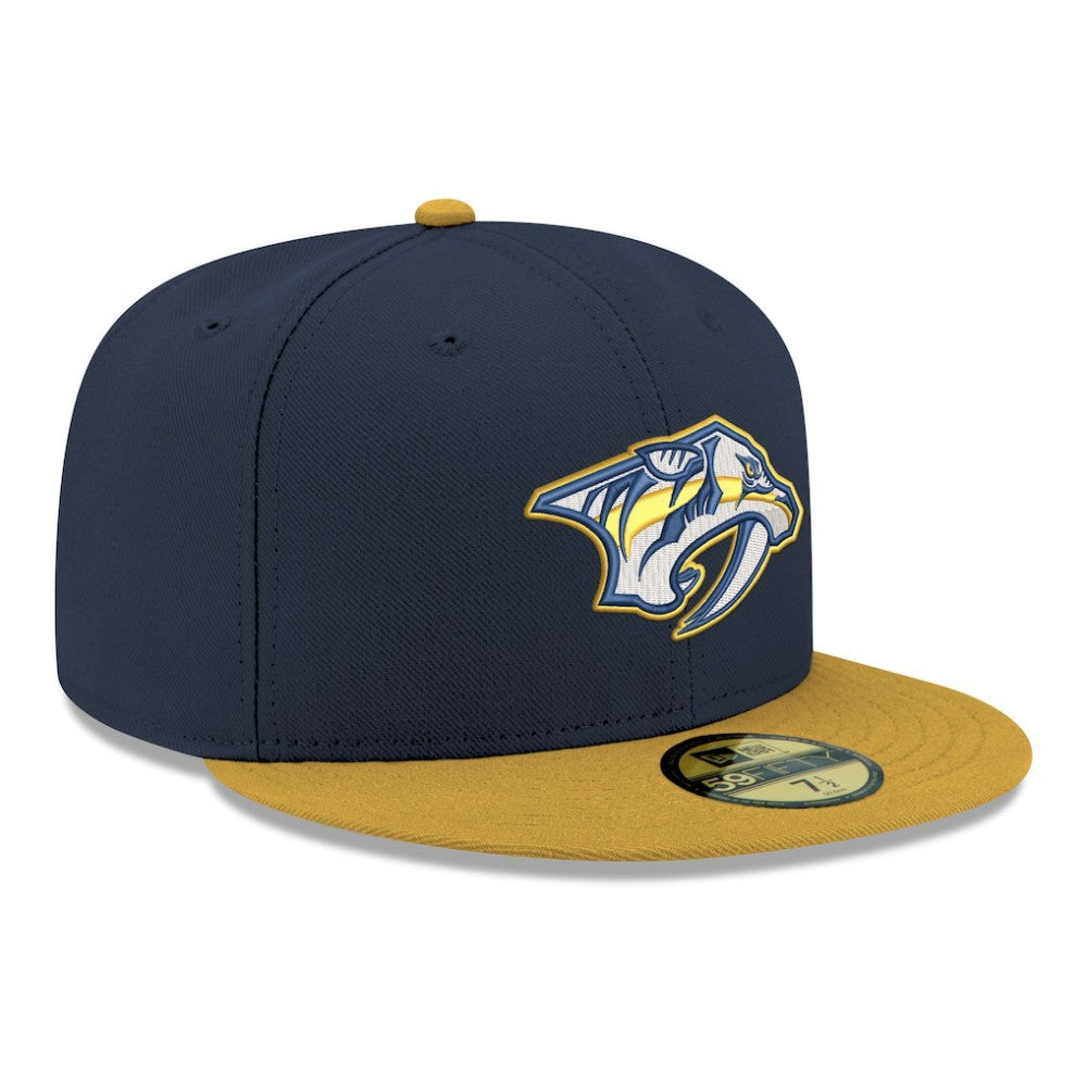 NHL Nashville Predators New Era Core Logo Two-Tone 59FIFTY Fitted Hat - Navy