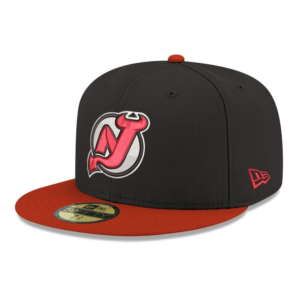 NHL New Jersey Devils New Era Core Logo Two-Tone 59FIFTY Fitted Hat - Black