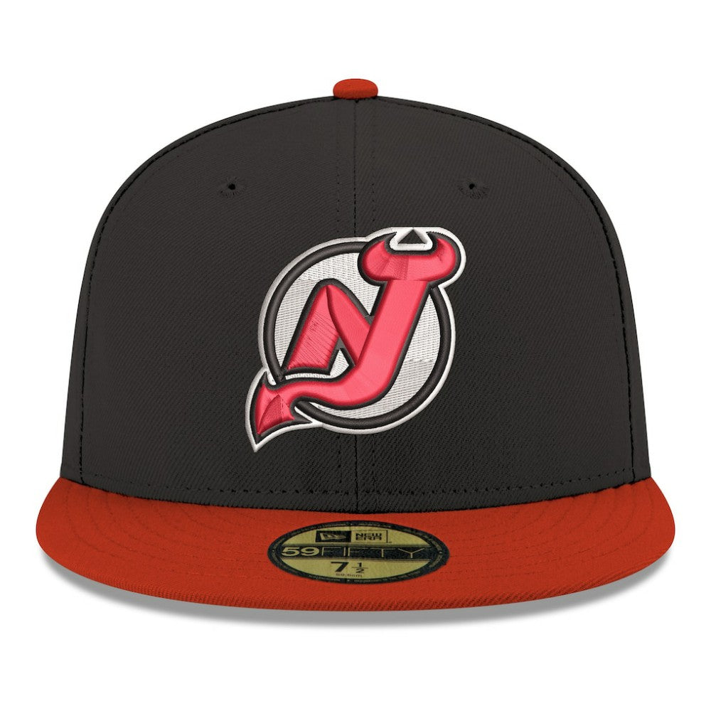 NHL New Jersey Devils New Era Core Logo Two-Tone 59FIFTY Fitted Hat - Black