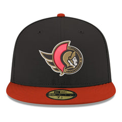 NHL Ottawa Senators New Era Core Logo Two-Tone 59FIFTY Fitted Hat - Black