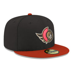 NHL Ottawa Senators New Era Core Logo Two-Tone 59FIFTY Fitted Hat - Black