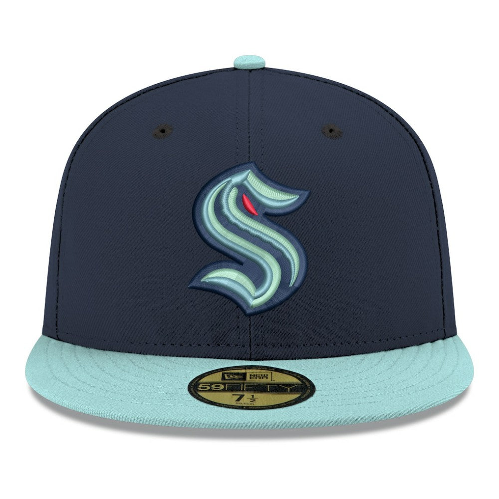 NHL Seattle Kraken New Era Core Logo Two-Tone 59FIFTY Fitted Hat - Navy