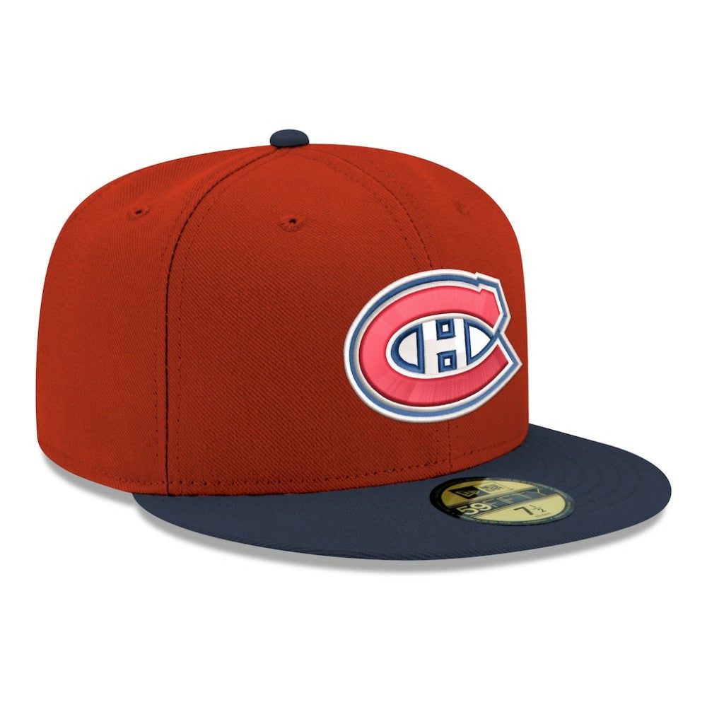 NHL Montreal Canadiens New Era Core Logo Two-Tone 59FIFTY Fitted Hat - Red